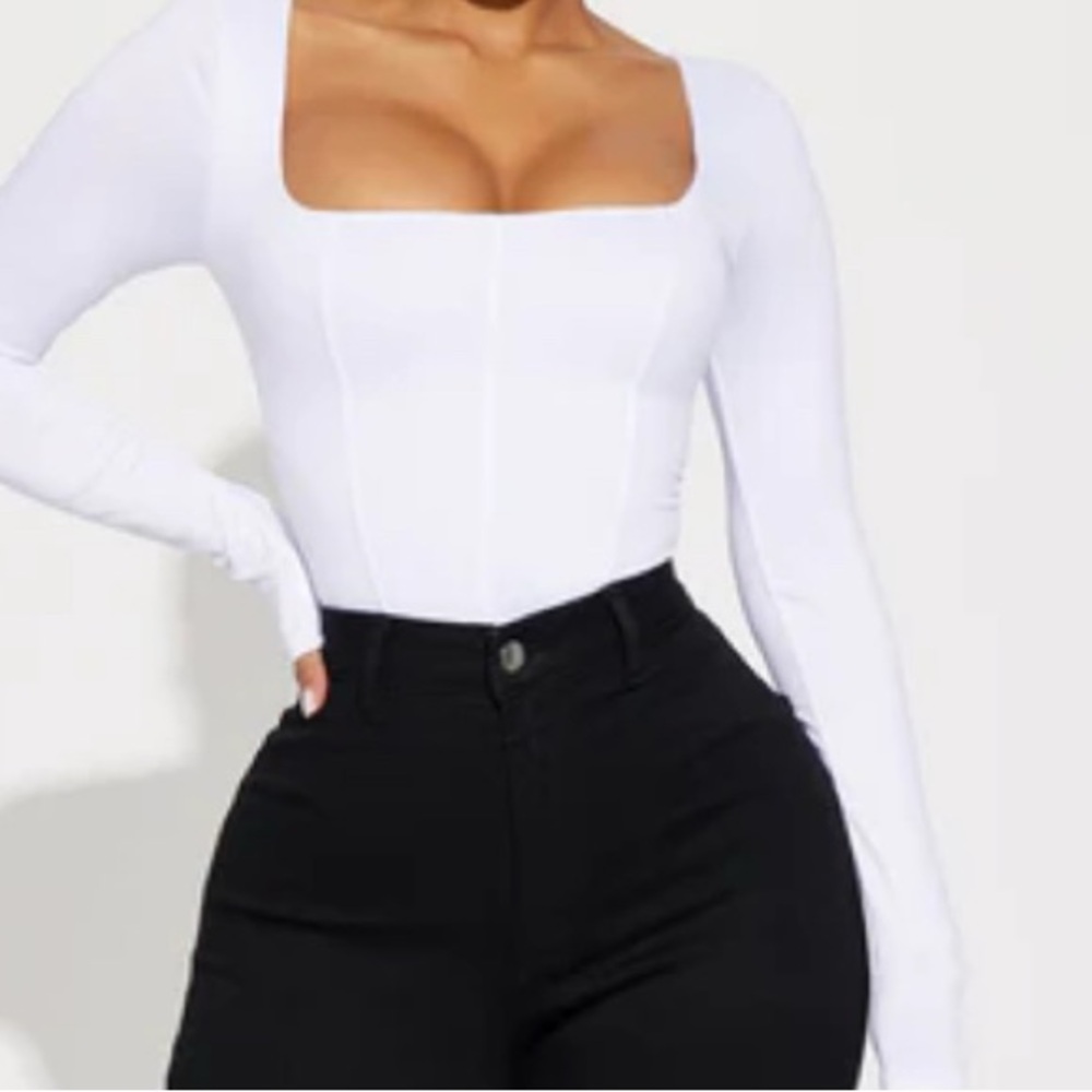 3 BRAND NEW TOPS 1 PRICE Fashion Nova White Long Sleeve Bodysuit